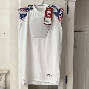 McDavid Youth Hex Sternum Compression Shirt with Flag Camo Accent Football